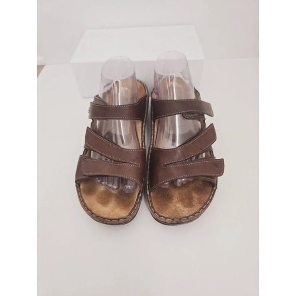 Finn Comfort Brown Leather Slip On Slide Backless Open Toe Sandals Shoes 42 10.5 - Picture 8 of 11